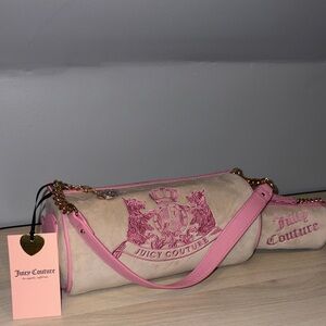 Juicy Couture Pink & Cream Barrel Shoulder Bag